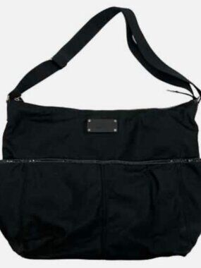 Black Kate Spade Serena Nylon Baby Diaper Bag w/ Patent Leather Trim Adjustable